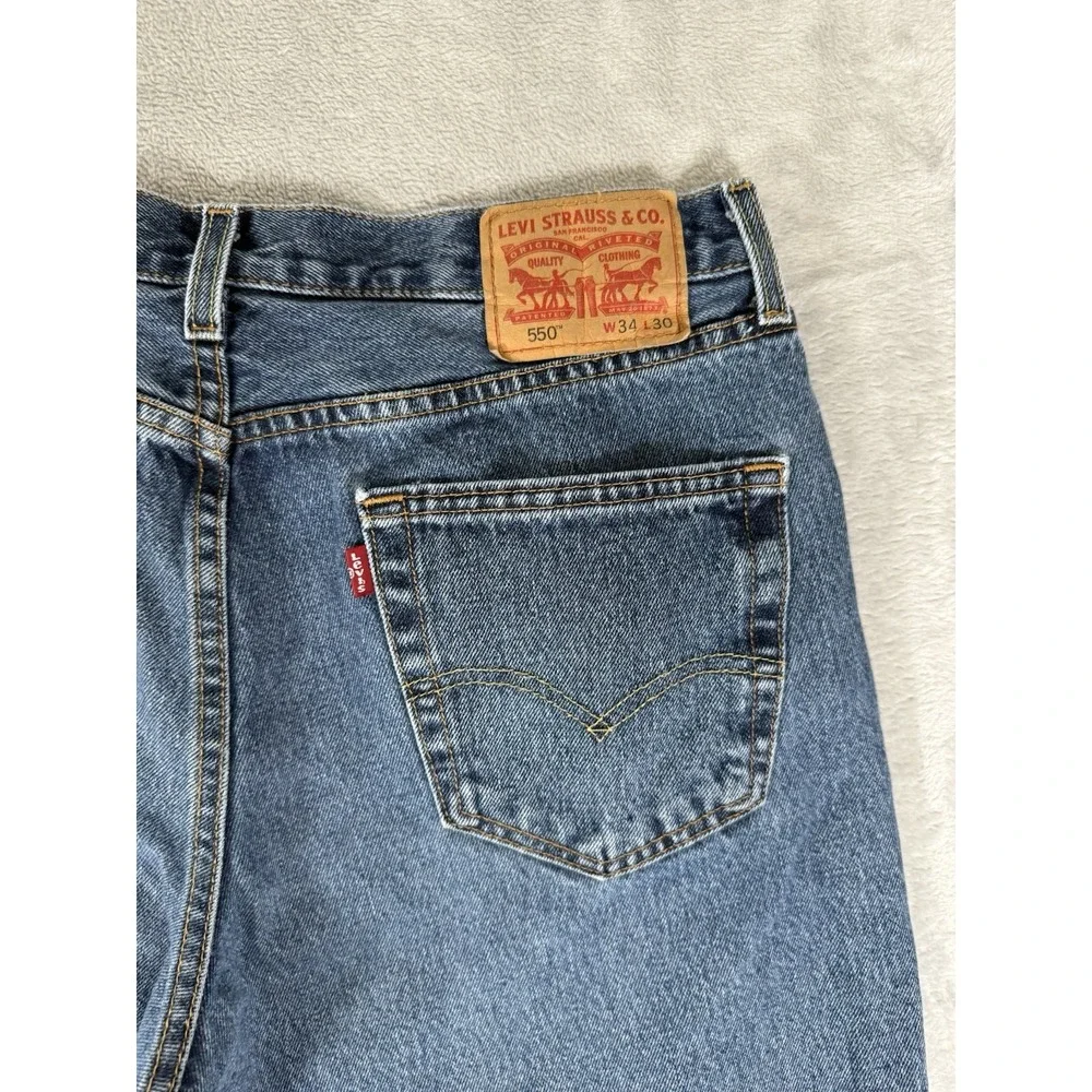 Levis 550 Jeans Mens 34x30 Blue Denim‎ Relaxed Straight Fit